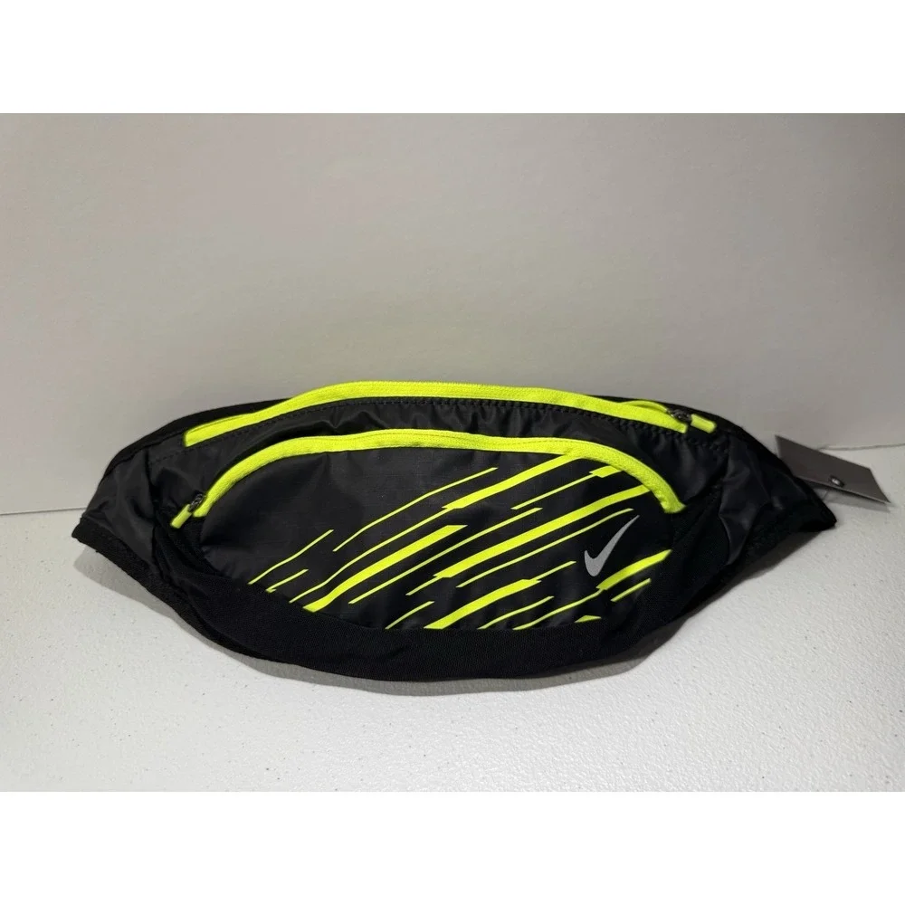 Nike Large Capacity Waistpack Black with Neon Green‎ Trim One Size